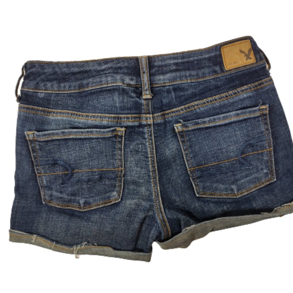 American Eagle Outfitters AEO Shortie Denim Shorts Size 2 Super Stretch - Picture 3 of 5